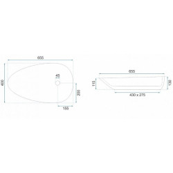 Rea umywalka nablatowa Greta 65