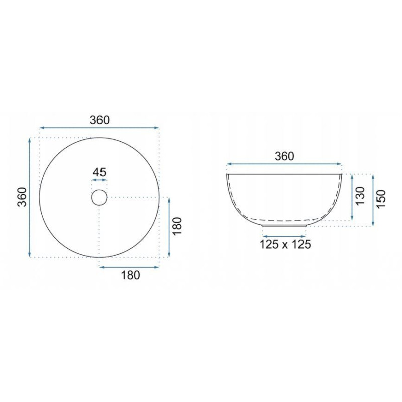 Rea umywalka nablatowa Stella