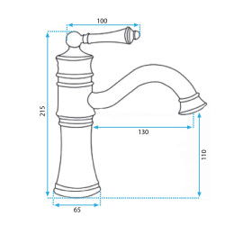 Rea bateria umywalkowa niska Vintage Czarna Przecierana