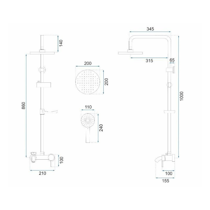 Rea zestaw natryskowy Luis chrom
