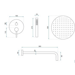 Rea zestaw natryskowy podtynkowy bez wylewki Lungo chrom