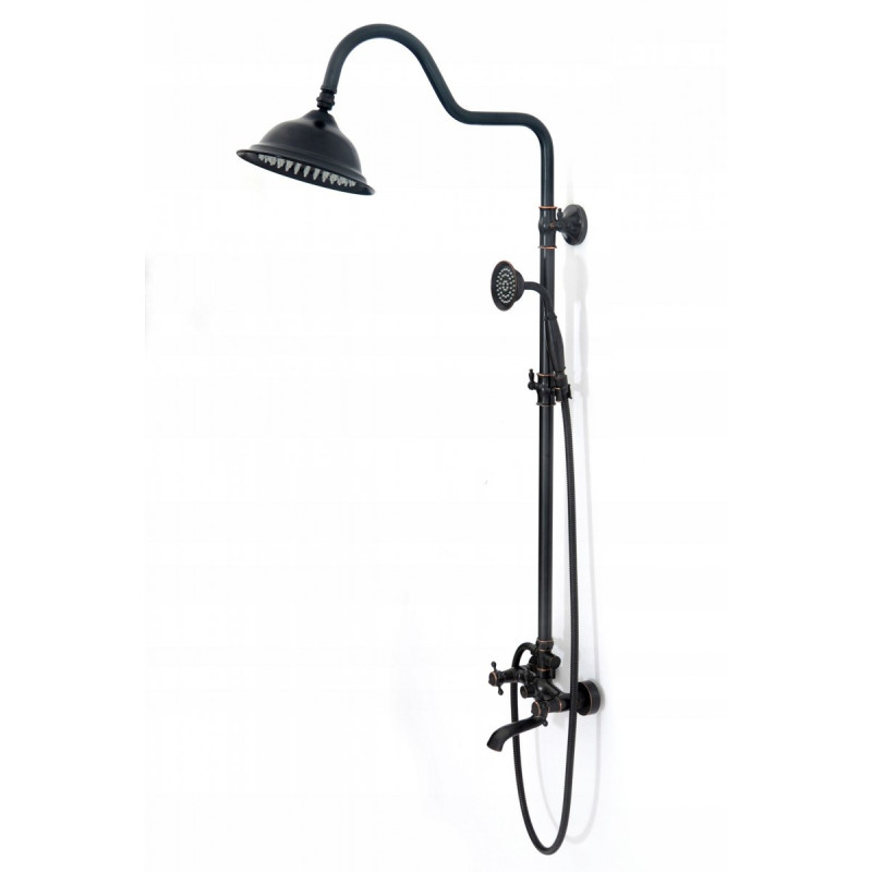 Rea zestaw natryskowy Retro czarny Przecierany