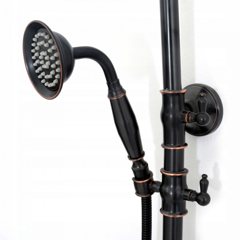 Rea zestaw natryskowy Vintage czarny Przecierany