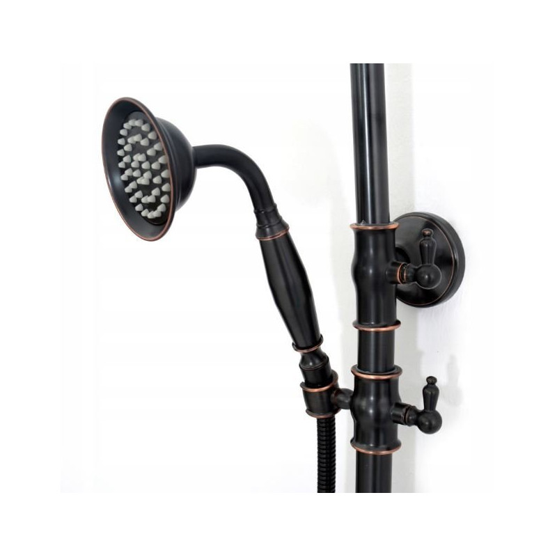 Rea zestaw natryskowy Vintage czarny Przecierany