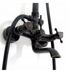 Rea zestaw natryskowy Retro czarny Przecierany