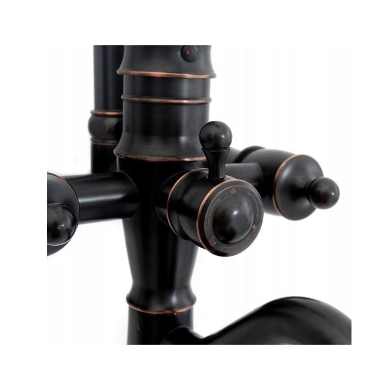 Rea zestaw natryskowy Vintage czarny Przecierany