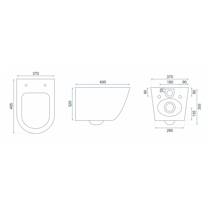 Rea misa wisząca wc bezrantowa Carlo Mini Rimless black Matt