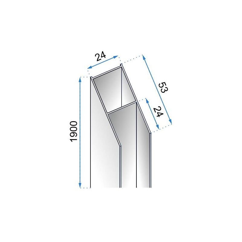 Rea adapter poszerzający do kabin/drzwi fold n2, molier chrom 190 cm Adapter Poszerzający Slim N - Do Kabin/Drzwi N
