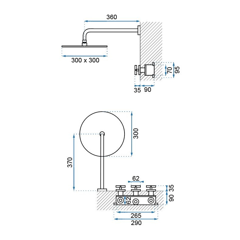 Rea zestaw natryskowy podtynkowy bez wylewki Exit czarny