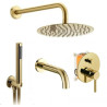 Rea zestaw natryskowo-wannowy podtynkowy z wylewką Lungo złoty