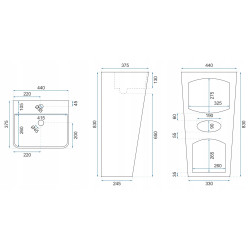 Rea umywalka wolnostojąca Aris Marble