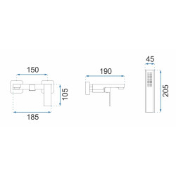 Rea Bateria Wannowa Ścienna Fenix złota