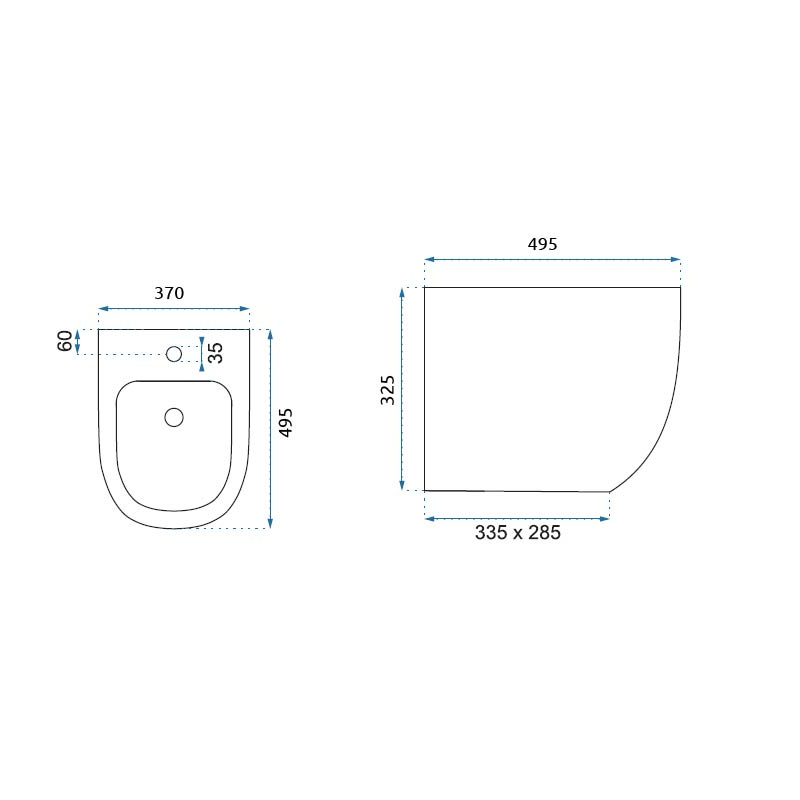 Rea bidet wiszący Carlo Mini black