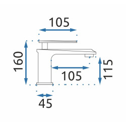 Rea Bateria Umywalkowa Niska Romano czarna przecierana