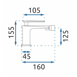 Rea Bateria Bidetowa Stojąca Romano czarna przecierana