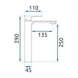 Rea Bateria Umywalkowa Wysoka Urban czarna