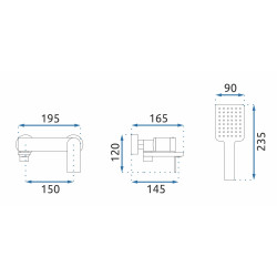 Rea Bateria Wannowa Ścienna Storm złota