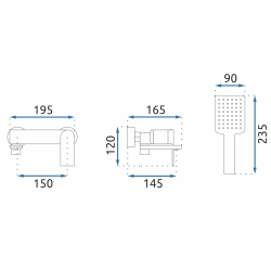 Rea Bateria Wannowa Ścienna Storm czarna