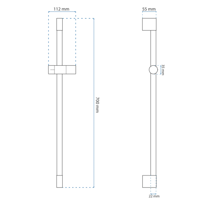 Rea długi uchwyt Uchwyt Prysznicowy czarny
