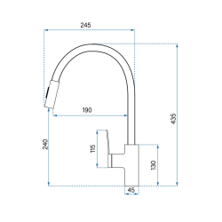Rea Bateria Kuchenna Soul złota szczotkowana/czarna