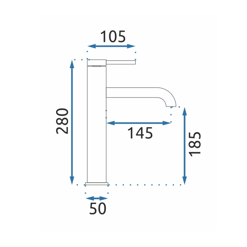 Rea Bateria Umywalkowa Wysoka Spot czarna