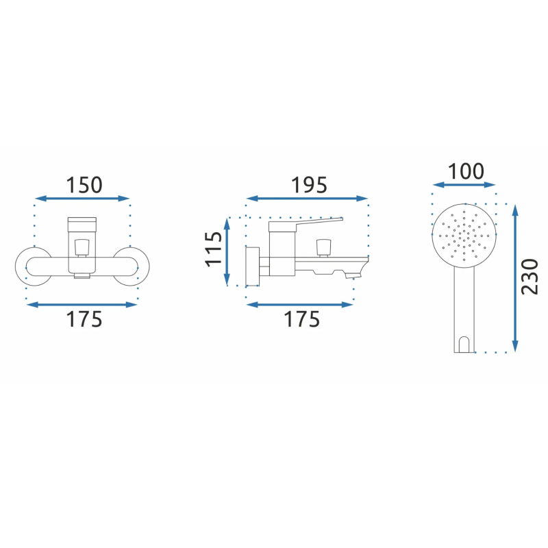 Rea Bateria Wannowa Ścienna Viral złota