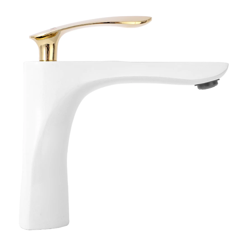 Rea Bateria Umywalkowa Niska Orbit biała/złota