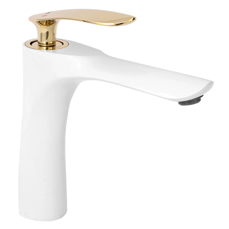 Rea Bateria Umywalkowa Niska Orbit biała/złota