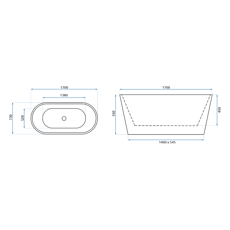 Rea wanna wolnostojąca 150 Milano