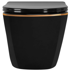 Rea misa wisząca wc bezrantowa Carlo Mini Rimless black gold Edge