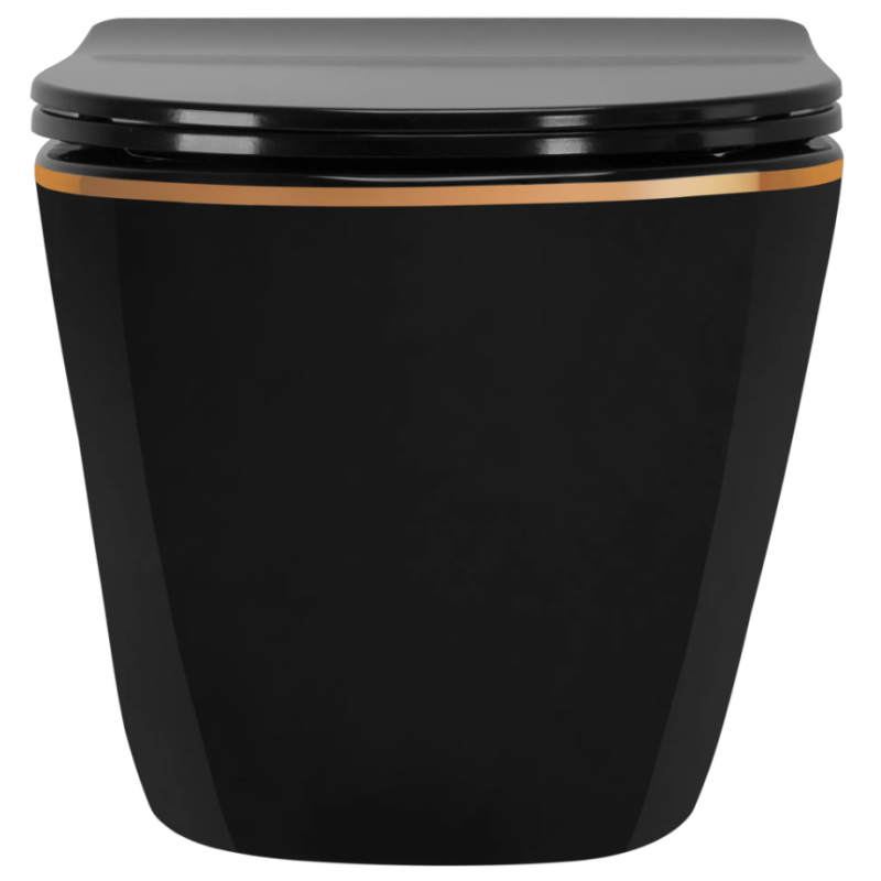 Rea misa wisząca wc bezrantowa Carlo Mini Rimless black gold Edge