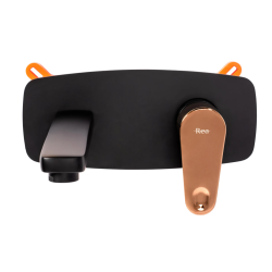 Rea Bateria Umywalkowa Podtynkowa Mild czarna/Różowe złoto