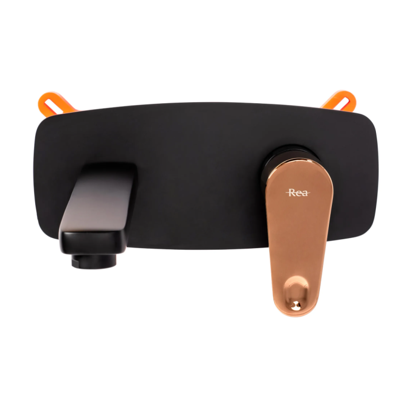 Rea Bateria Umywalkowa Podtynkowa Mild czarna/Różowe złoto