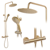 Rea zestaw natryskowy z termostatem Vincent złoty szczotkowany