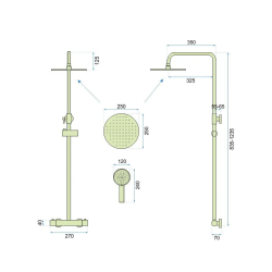 Rea zestaw natryskowy z termostatem Vincent Nikiel szczotkowany