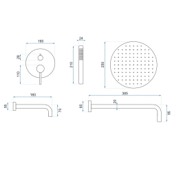 Rea zestaw natryskowo-wannowy podtynkowy z wylewką Lungo biały