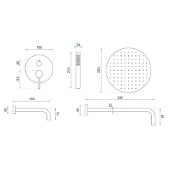 Rea zestaw natryskowo-wannowy podtynkowy z wylewką Lungo chrom