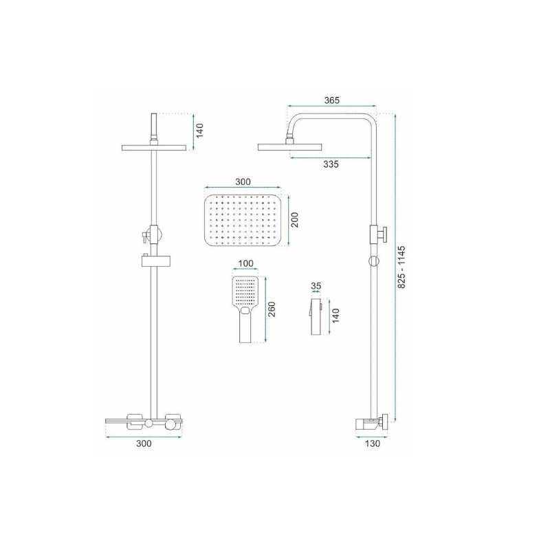 Rea zestaw natryskowy Helix złoty