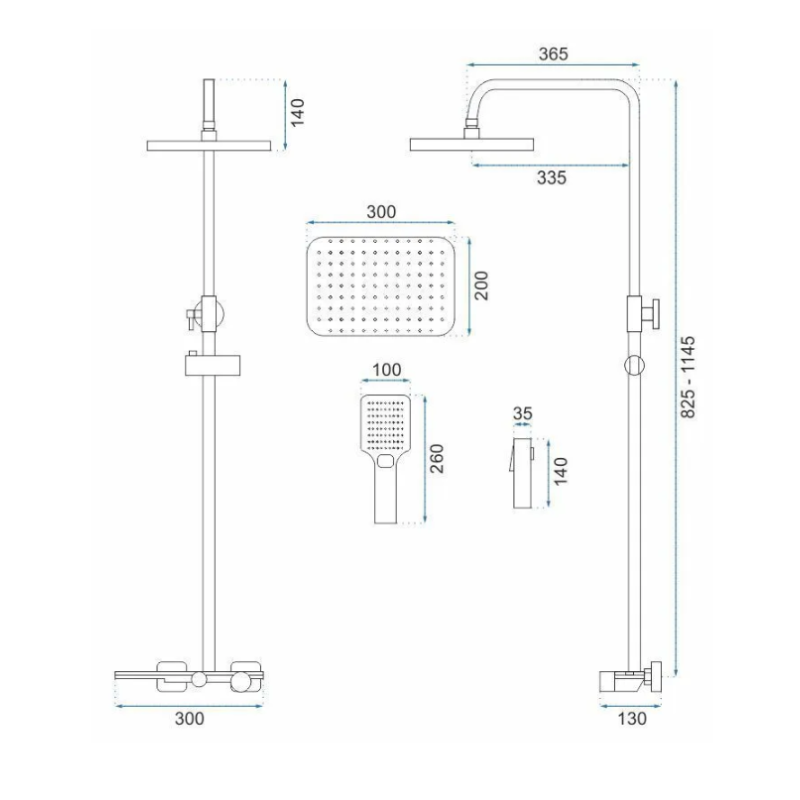 Rea zestaw natryskowy Helix złoty szczotkowany