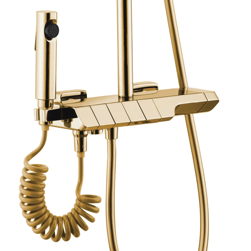 Rea zestaw natryskowy z termostatem Rob złoty