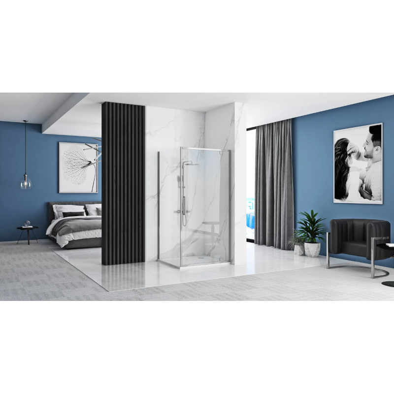 Rea drzwi prysznicowe 90x195 Rapid Swing chrom
