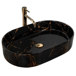 Rea umywalka nablatowa Nadia 60 black Marble Shiny