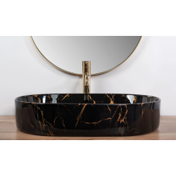 Rea umywalka nablatowa Nadia 60 black Marble Shiny