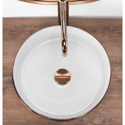 Rea umywalka nablatowa Sami Rose gold Brush/white