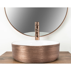 Rea umywalka nablatowa Sami Rose gold Brush/white