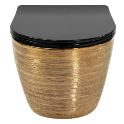 Rea misa wisząca wc bezrantowa Carlo Mini Rimlessgold Brush black