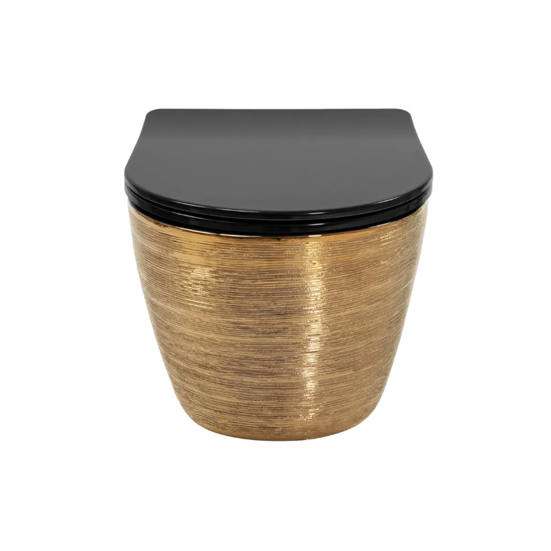 Rea misa wisząca wc bezrantowa Carlo Mini Rimlessgold Brush black