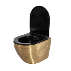 Rea misa wisząca wc bezrantowa Carlo Mini Rimlessgold Brush black