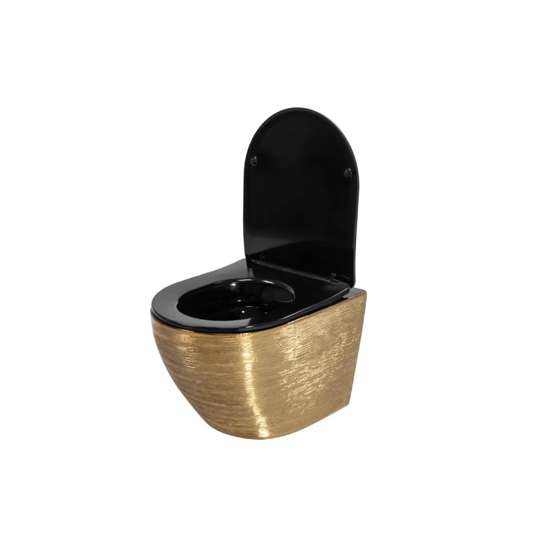 Rea misa wisząca wc bezrantowa Carlo Mini Rimlessgold Brush black
