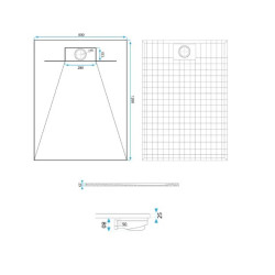 Rea brodzik 90x120 Bazalt white